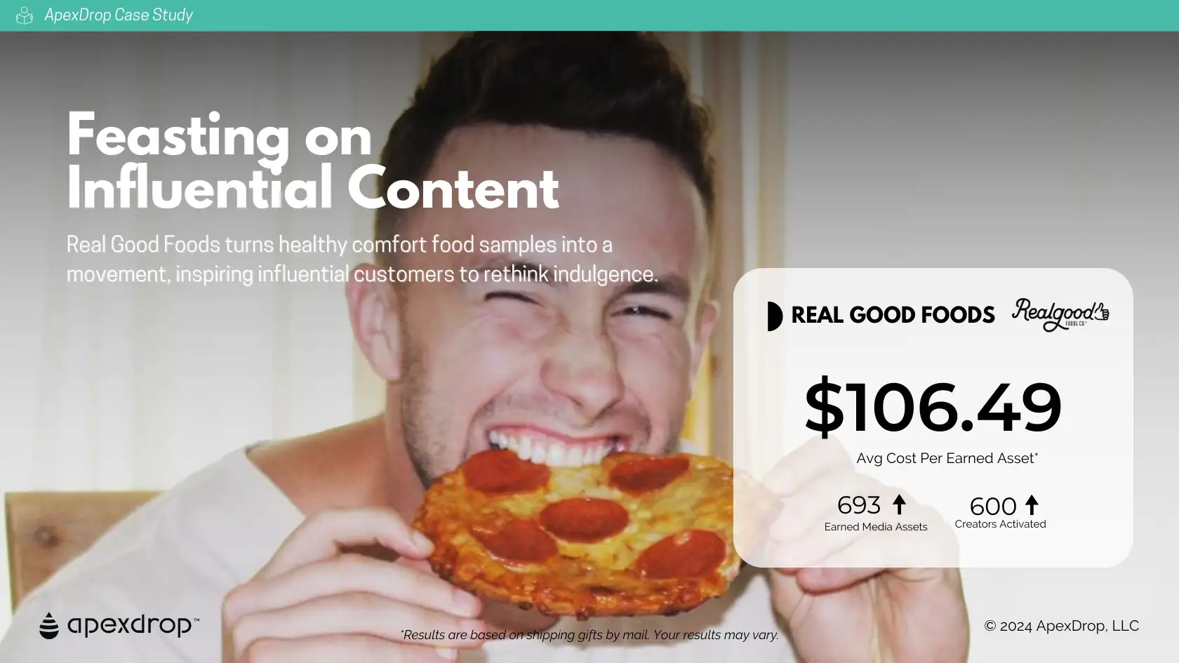 Feasting on Influential Content - Real Good Foods turns healthy comfort food samples into a movement, inspiring influential customers to rethink indulgence.